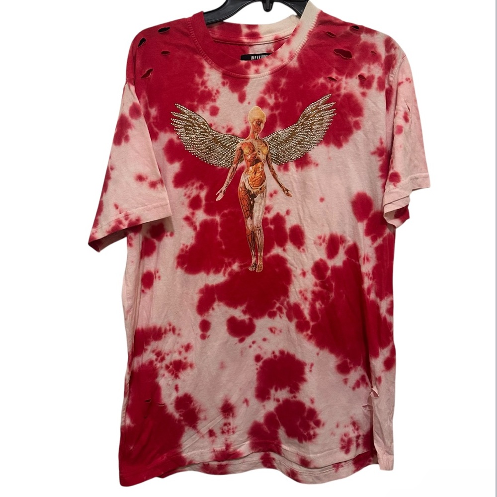 Imperious Stylish Red Bleached like Graphic Men's Shirt preowned size XL